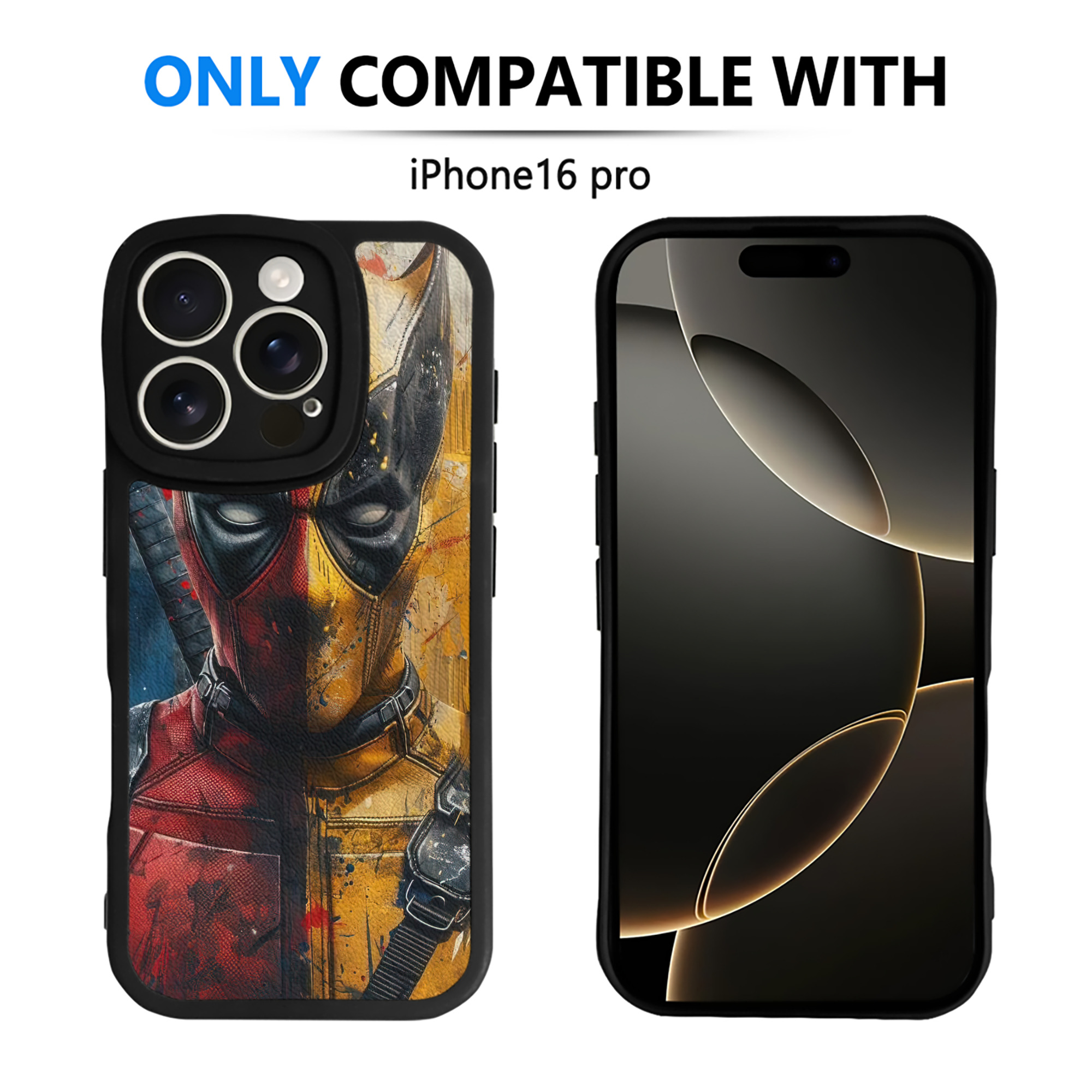 （画像用） Deadpool デッドプール 【iPhone 16シリーズ対応】シリコンスマホケース（レザー調） 材質：シリコン